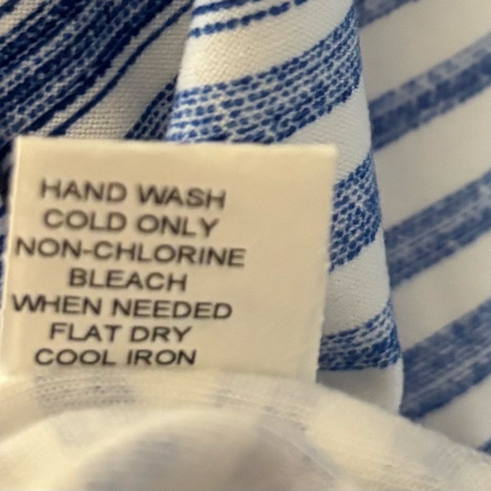 Portocruz Swimsuit Cover Up Striped Blue and White T-Back Tank Dress Size Large - Picture 12 of 12